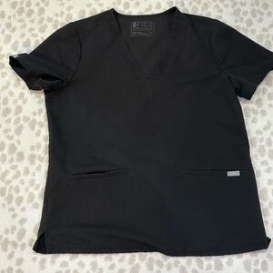 FIGS 2 pocket scrub top, black medium